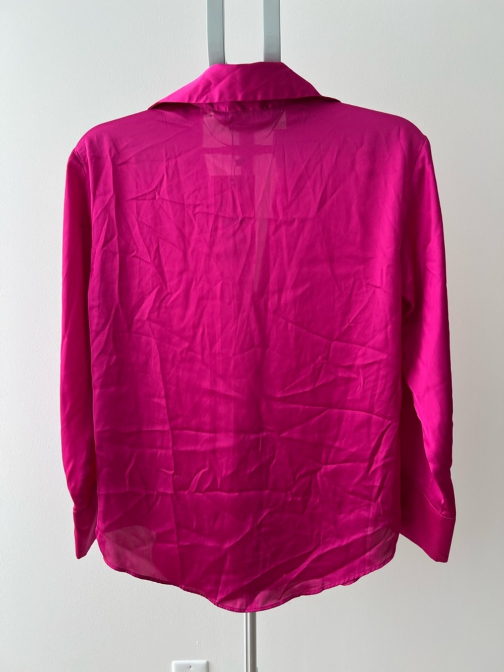 Zara Button-Front Long Sleeve Women’s XS Shirt - Fuchsia - Picture 2 of 4